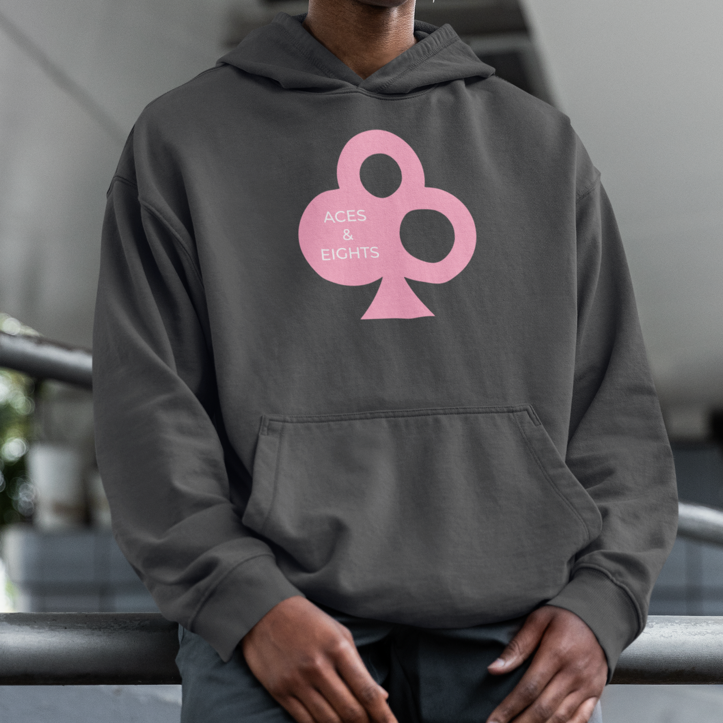 Classic Aces & Eights Pink Logo Hoodie