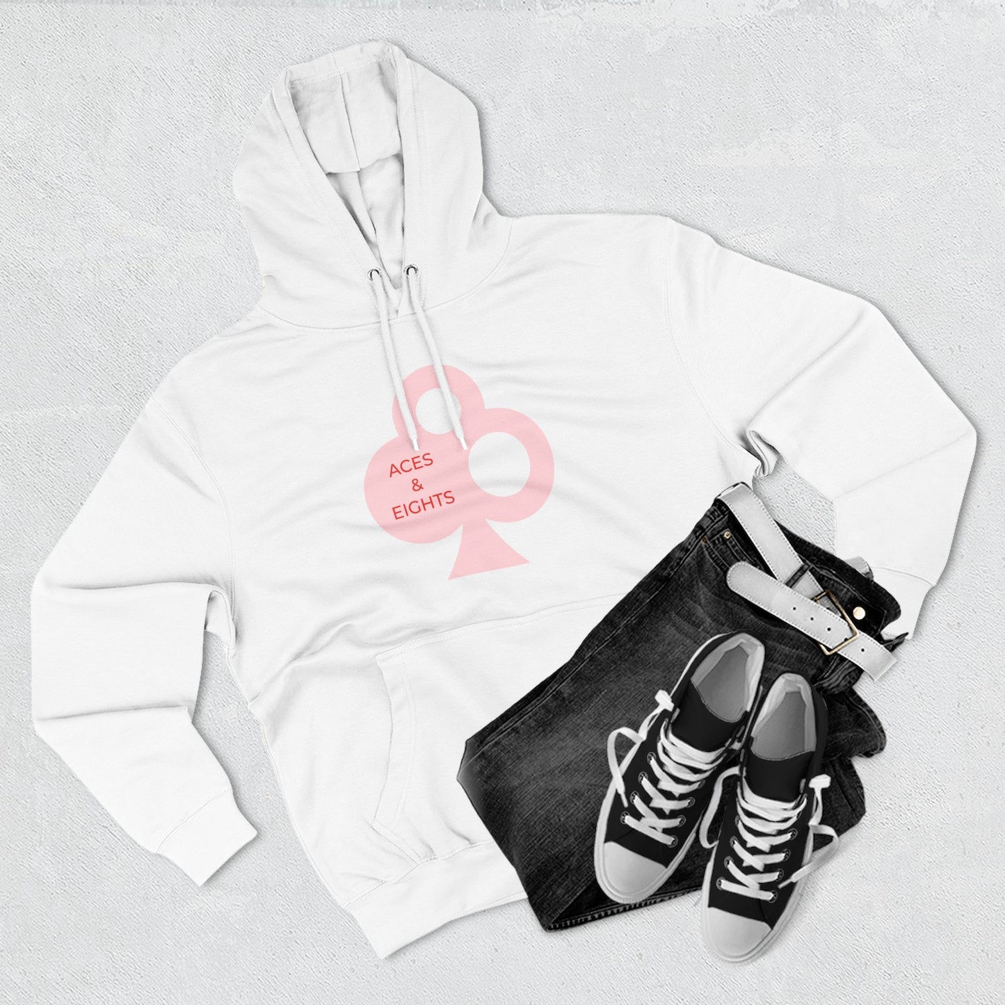 Classic Aces & Eights Pink Logo Hoodie