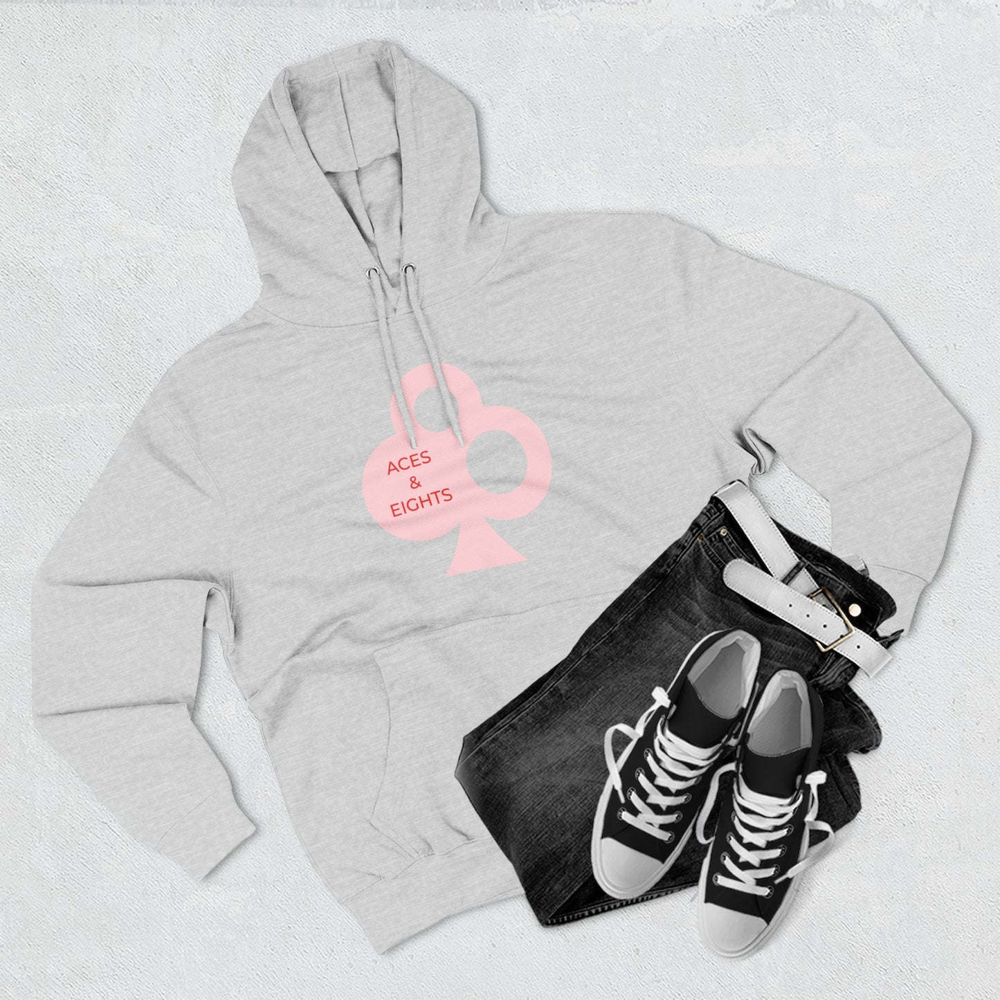 Classic Aces & Eights Pink Logo Hoodie