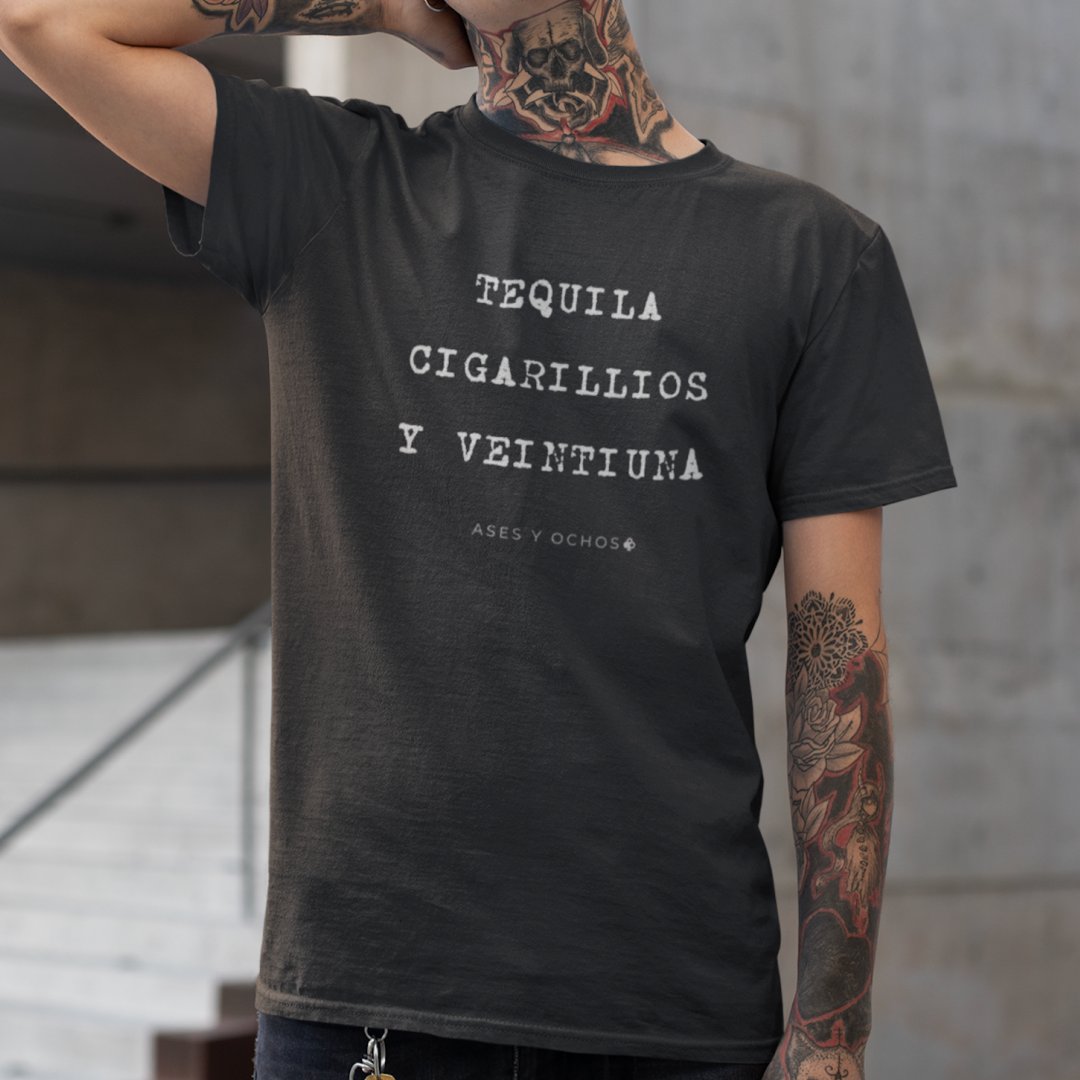 Tequila, Cigarettes & Blackjack Tee (Spanish)
